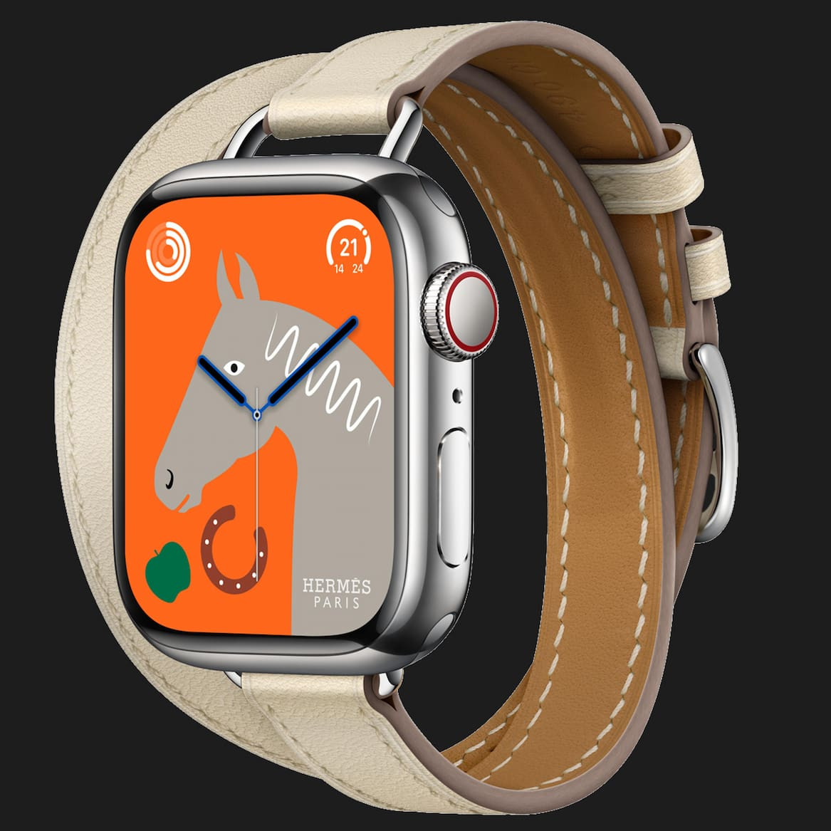 Silver stainless steel case with attelage double tour best sale